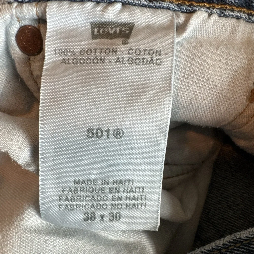 Levi's Mens Jeans 501 Straight Button Fly Denim‎ 38x30 Levis Country Cowboy